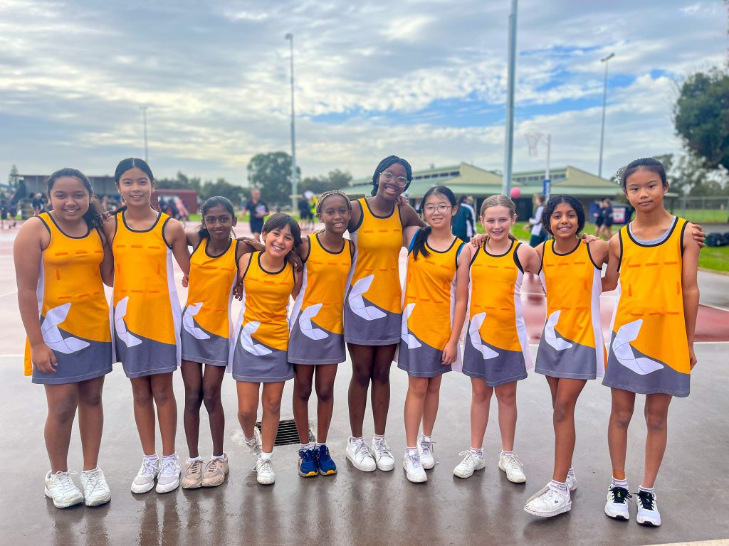 A lineup of the 2024 Carey Harrisdale Year 6 Girls Team 2 Division A WACSSA Inter-school Netball Team